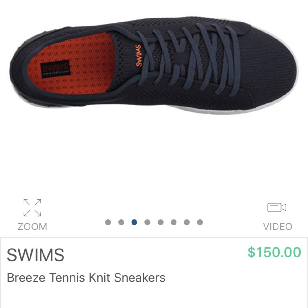 Used Men Navy SWIMS Breeze Tennis Knit Sneakers.